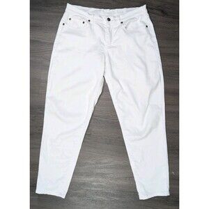 Diane Gilman DG2 White Summer Spring Crop Stretch Pants Women's Size 6 Petite